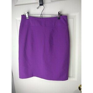 Worthington Woman 10 Purple Lined A Line Skirt Back Zip Faux Pockets